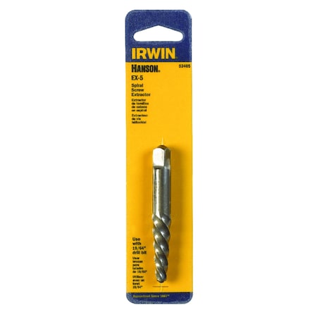IRWIN Hanson 19/64 in. X 19/64 in. D Carbon Steel Spiral Screw Extractor 7 in. 1 pc 53405